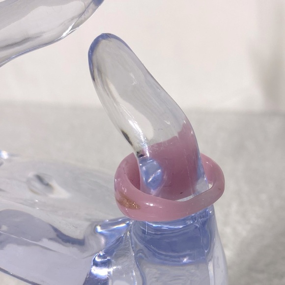 Vintage Art Glass Handmade Pink Gold Blue Band Ring - Picture 3 of 10